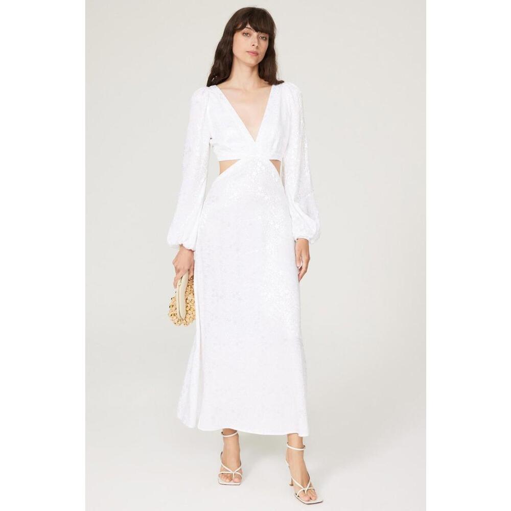 AFRM Off-White Norton Maxi Dress Size M with Stain